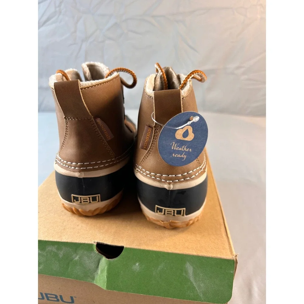 JBU‎ by Jambu Nala Women Duck Boots Saddle Black Vegan Faux Fur JB18NLA58 Size 7